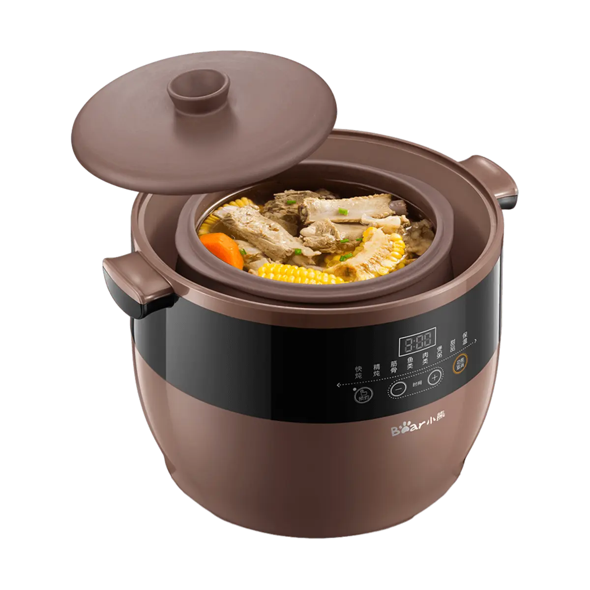 Bear 4.5L Purple Clay Electric Stew Pot Set, Automatic Bird's Nest Cooker, Double Boiling Soup Maker, Large Capacity Ceramic Casserole for Home Use, DDZ-B45Z1
