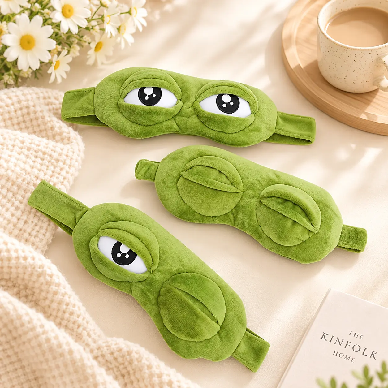 Funny Sad Frog Sleep Mask Nap Sleep Mask/ Soft And Comfortable for Short Naps,Creative Cartoon  Nap Mask, Essential for Travel,Sleep and Gifts