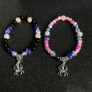 Stretchy One Size Spider Beaded Bracelets Set for Couples & Individuals Birthday Gift Comfortable Flexible Fit