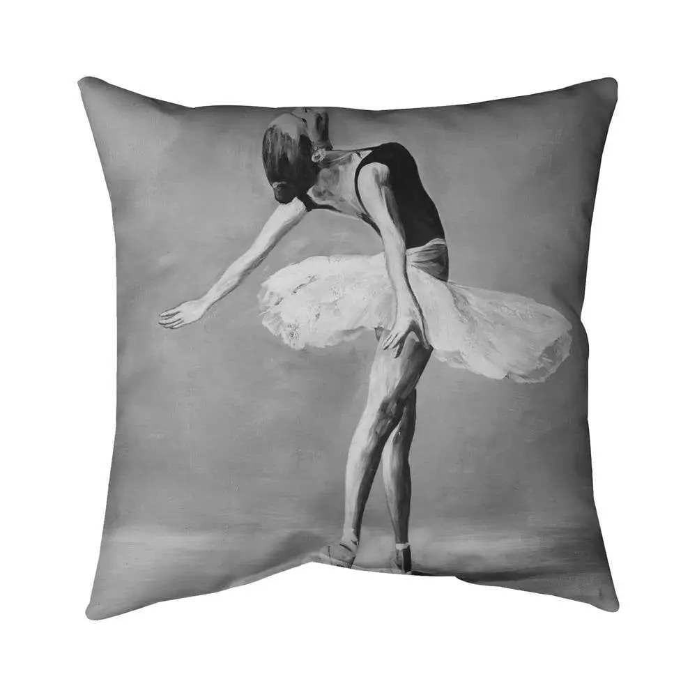 360 Stand Artistic Dance Classic Ballet Dancer Throw Pillow, 18x18 in. Polyester Print, UV-Resistant Weather Resistant Cushions, Indoor/Outdoor Home Decor (Model 5542-1818-SP23), Decorative Standard Pillows, 18-20 Inch Standard Pillows