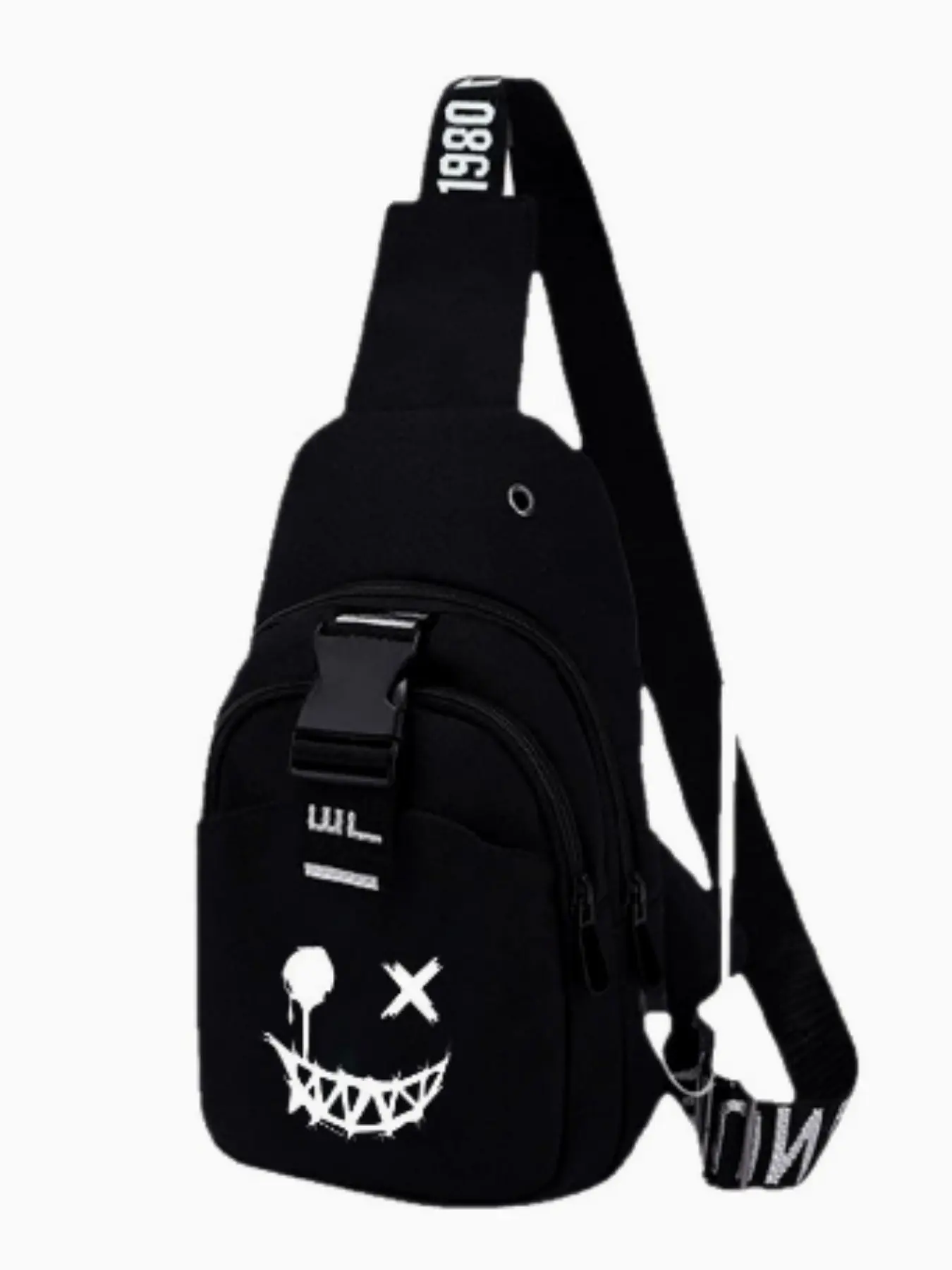 Men's Printed Chest Bag, Casual Crossbody Messenger Bag, Multifunctional Shoulder Bag, Sporty Small Chest Bag for All Seasons, Versatile Bag