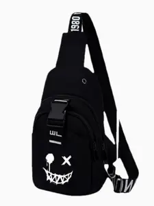 Men's Printed Chest Bag, Casual Crossbody Messenger Bag, Multifunctional Shoulder Bag, Sporty Small Chest Bag for All Seasons, Versatile Bag