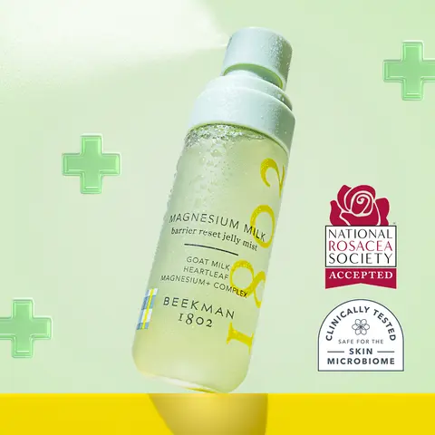 Beekman 1802 Magnesium Milk Barrier Reset Jelly Mist – Calms Skin Redness & Irritation, with Magnesium & Goat Milk, Fragrance Free, Cruelty Free, Safe for Sensitive Skin, 2.0 fl oz