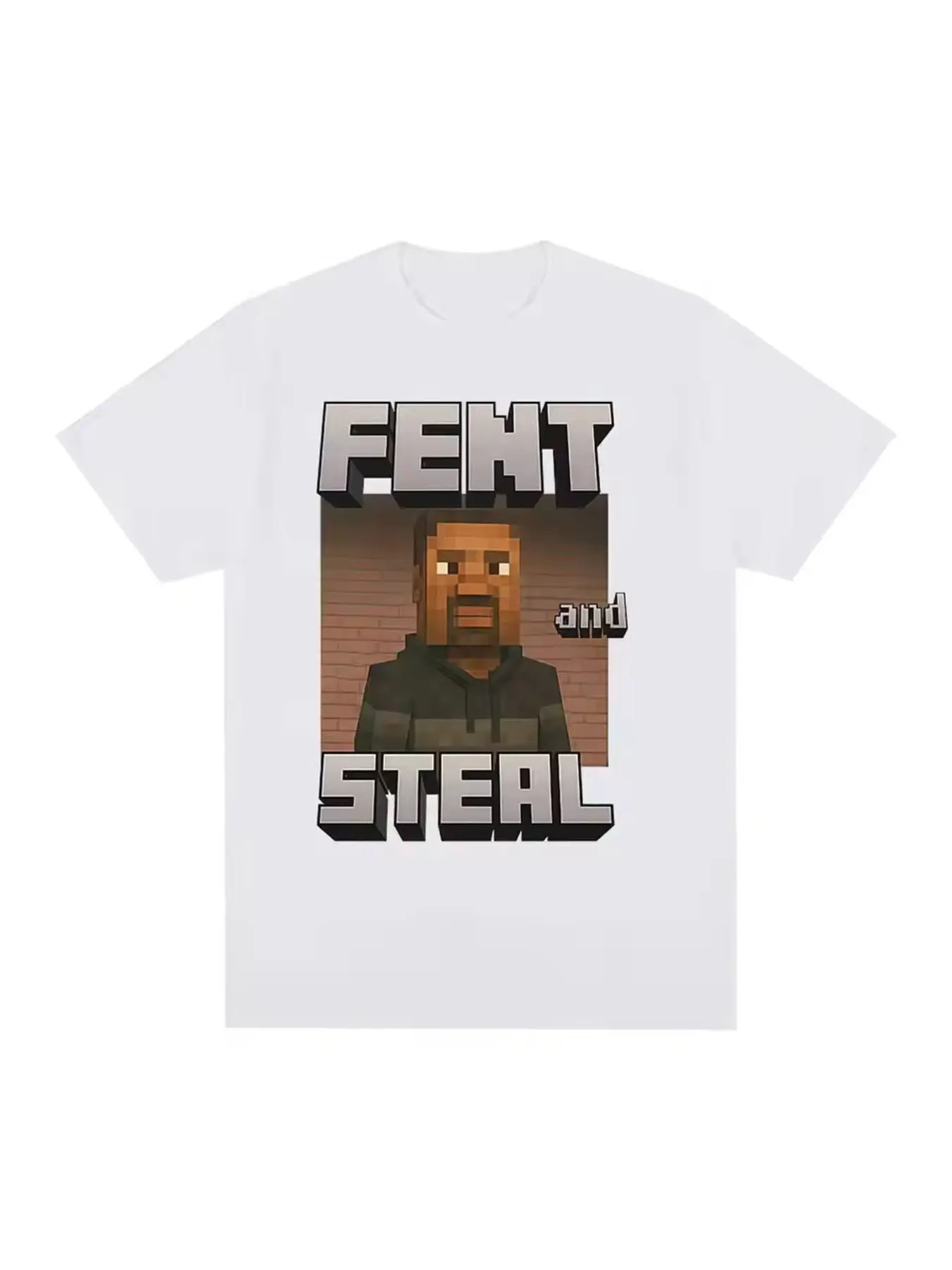 Minecraft Graphic Tee, Trendy Streetwear Casual Design, Fun Gift Idea for Men & Women, All-Season Fitted Short Sleeve Top