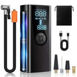 Portable Tire Inflator, 150PSI Air Compressor with 20000mAh Battery, Auto Shutoff, Power Bank & Emergency Flashlight.