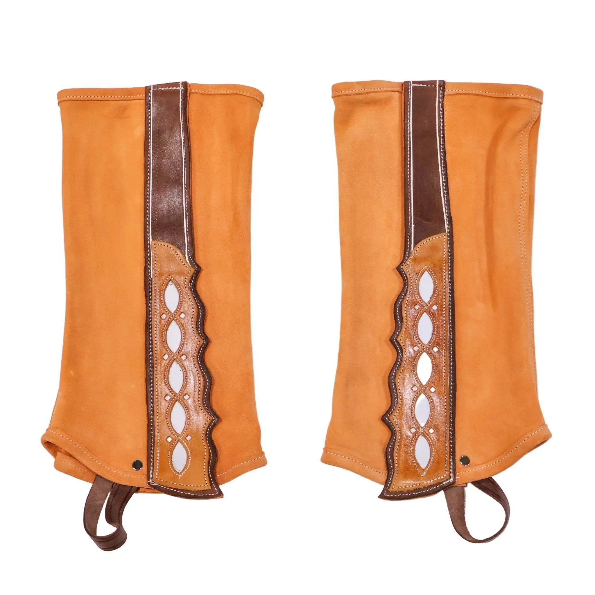 Wide Polainas Natural XL Charro Leather Chaps