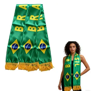 2-Piece Set 2026 World Cup National Team Soccer Scarves, Dual-Sided Embroidered Pattern Cheer Scarf, Warm Windproof Sports Accessory