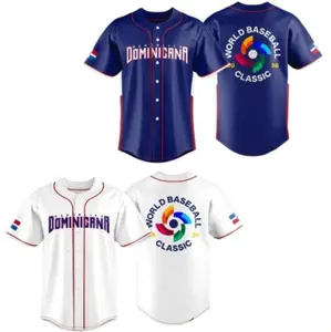 2026 Dominican Republica Style Navy/White Baseball Jersey, WBC26 Dominican Jersey, Dominican Shirt, Republica Shirt for Fan, All Over Print Baseball Jersey