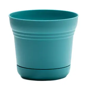 Bloem Saturn Planter Pot with Saucer Tray - Lightweight Resin Plastic, Indoor and Outdoor Plants, Gardening