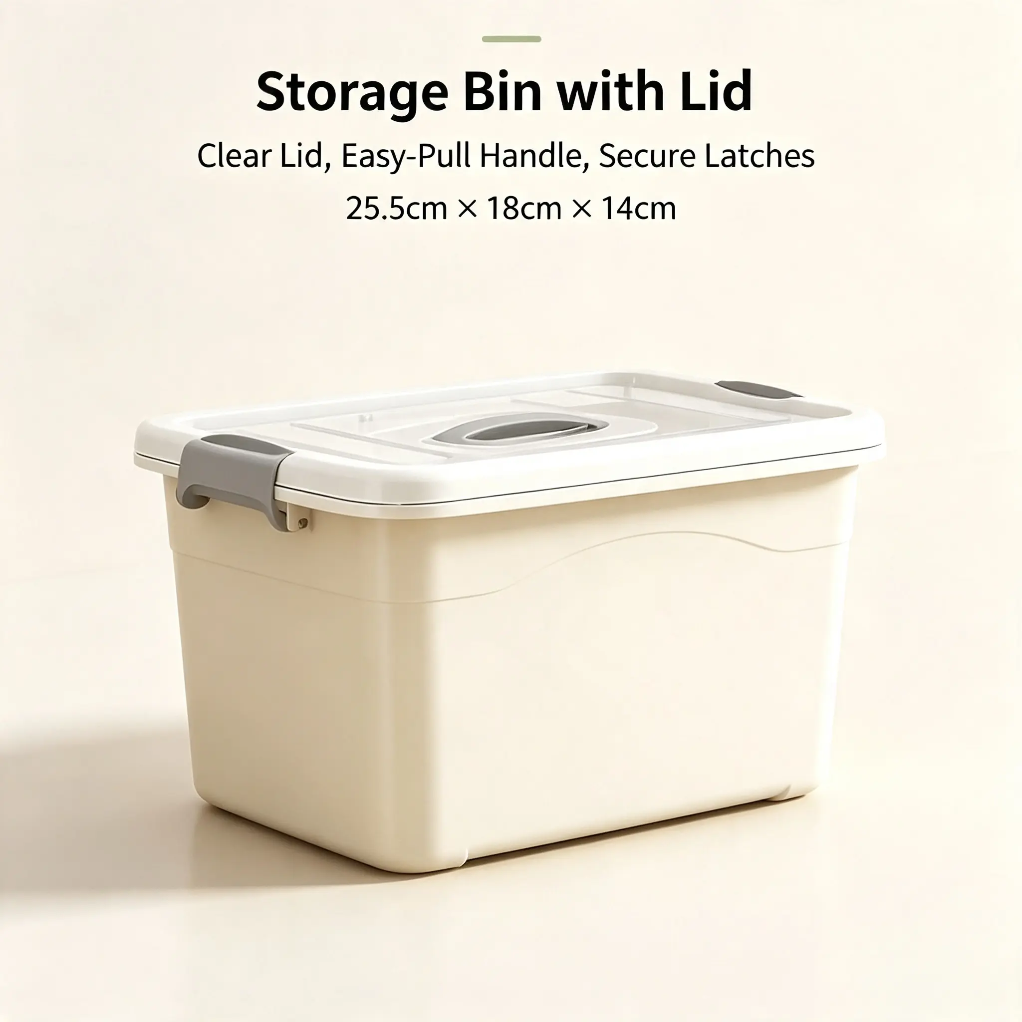 Stackable Plastic Storage Bin with Lid Secure Latching Buckles Built-in Handle Bottom Wheels Dustproof Multipurpose Box for Closet Pantry Dorm Apartment Organization 25.5cm x 18cm x 14cm