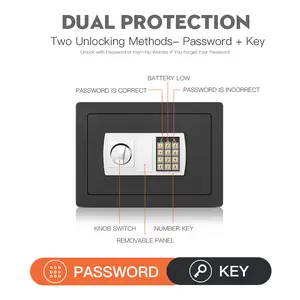 Gift safe storage Ideas  Wall Safe Box Electronic Password & Key Unlock Hidden Security Cabinet for Home Office Cash Storage Classic Type  Easy-Drop Coin Slot Decor Piggy Ornaments fathersdaygift