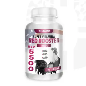 Super Vitamina Red Rooster Supplement for Birds, 100 Tablets, with B12 5500 , B15, ATP
