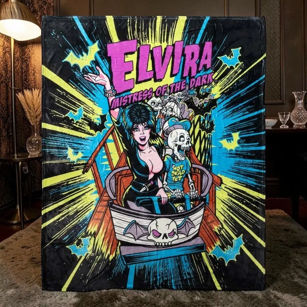 Elvira Ghostcoaster Throw Blanket