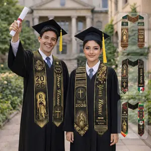 Custom Religious Mexican Graduation Stole Class of 2026 | Personalized Graduation Sash with Name & School | Adult & Kid Catholic Grad Gift