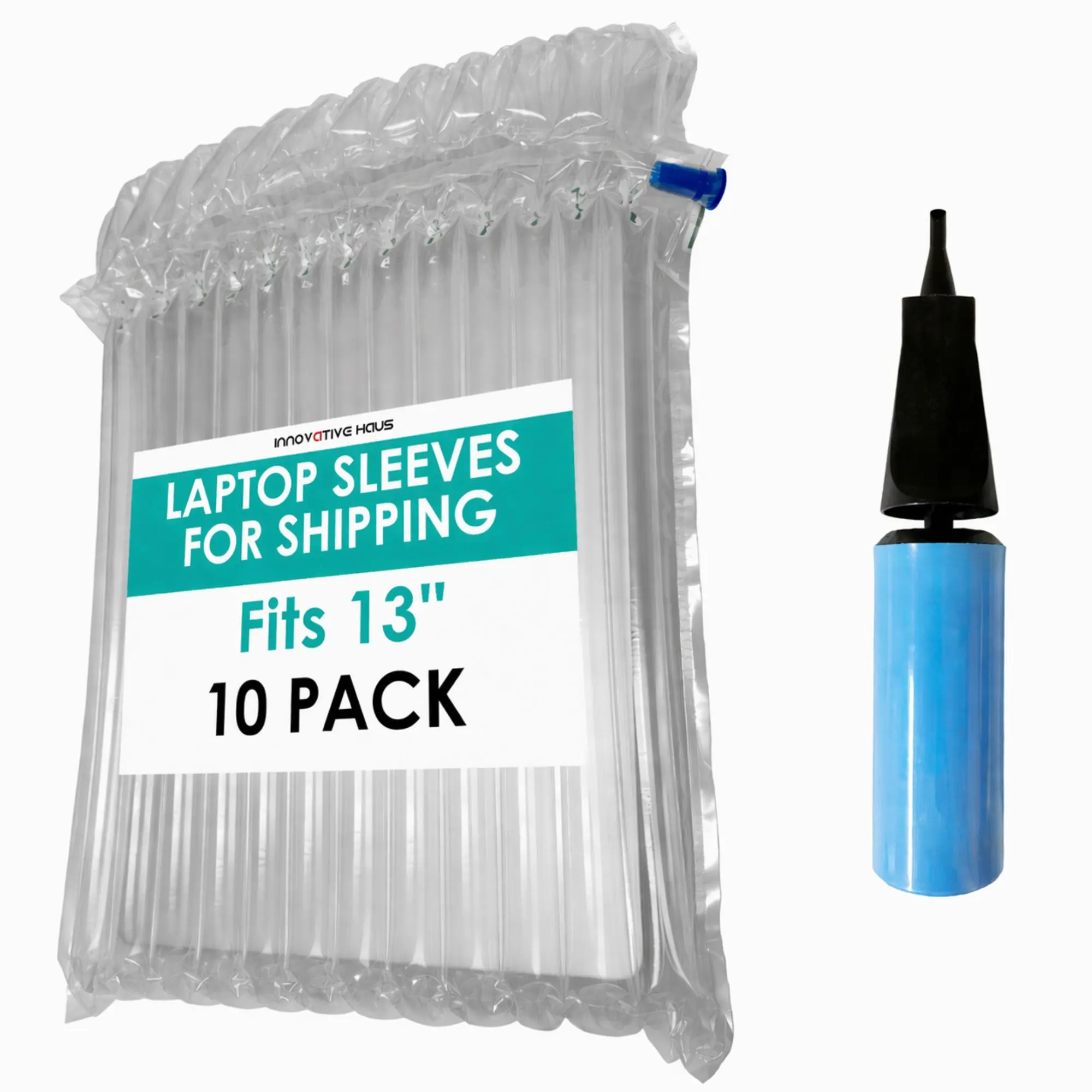 Innovative Haus 10 Pack Inflatable Laptop Protective Bags with Free Pump. Ideal for 13 Inch Notebooks, Lightweight, Durable. Perfect for Shipping, Traveling, and Protecting Your Computer.