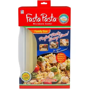 Fasta Pasta Microwave Spaghetti Cooker -The Original Fasta Pasta Family Size- Quickly Cooks up to 8 Servings- No Mess  Sticking.