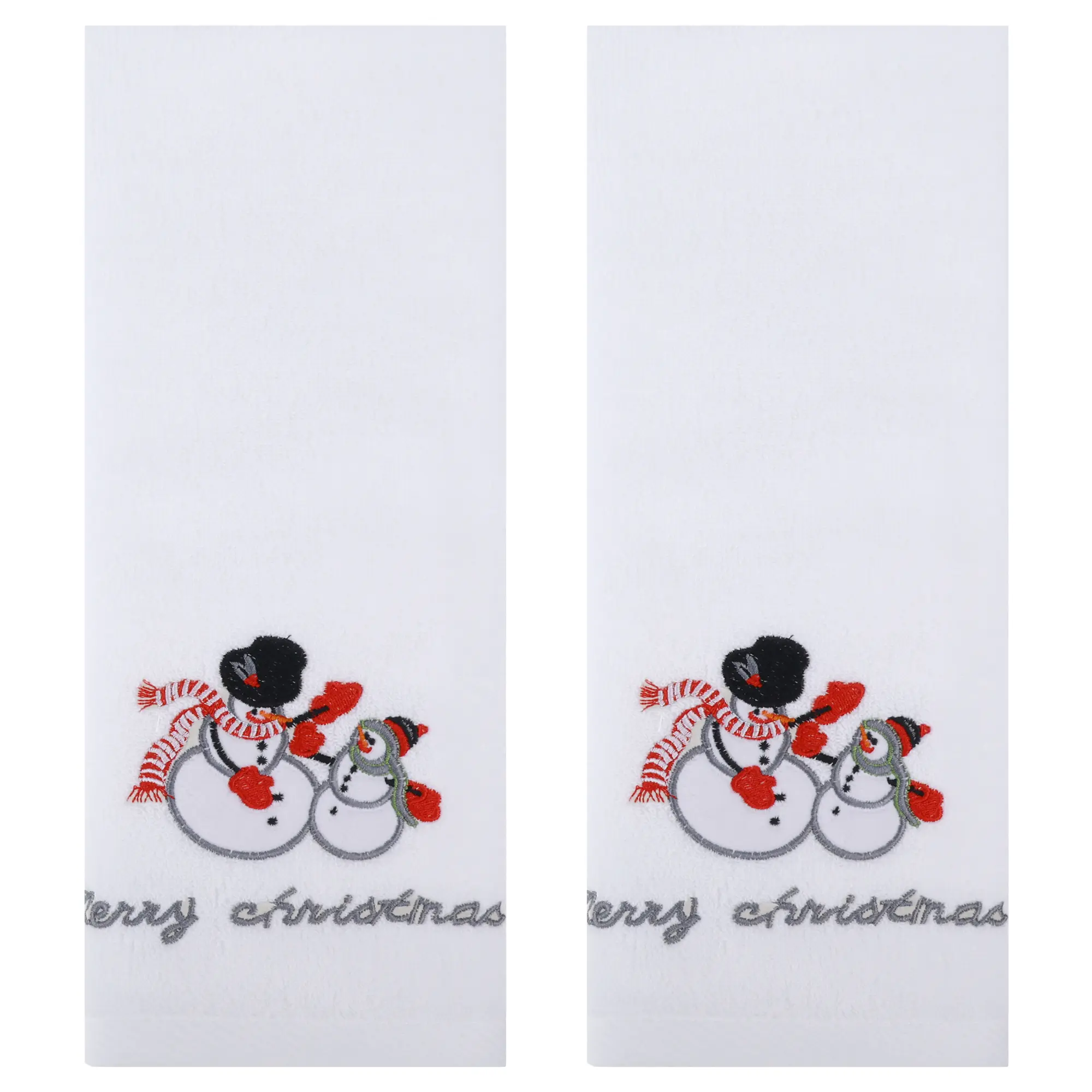 REGALWOVEN Christmas Cotton Hand Towels, Cute Letter Print Bathroom Decorative Hand Towel Set, Absorbent Soft Towel for Hand Face