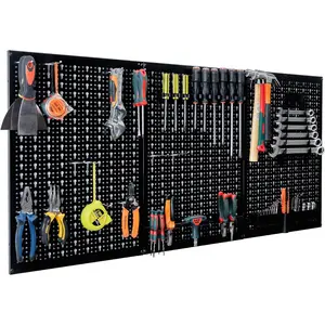 Peg Board Wall Organizer 4 ft. Metal Pegboard Garage Wall Pegboard Tool Storage Kit with Accessories for Garage, 45 count