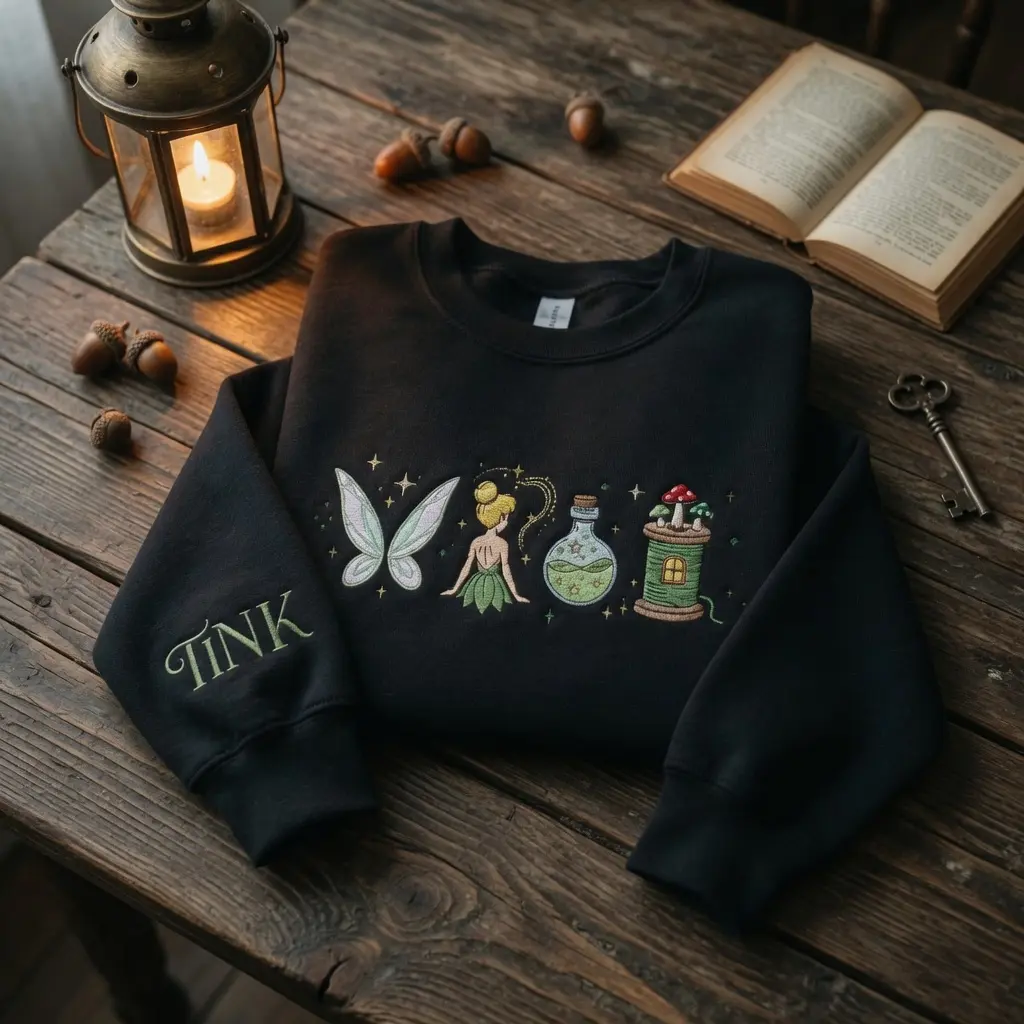Vintage Magic Faries Crewneck Embroidered Sweatshirt, Princess Book Shop Shirt, magic Shirt
