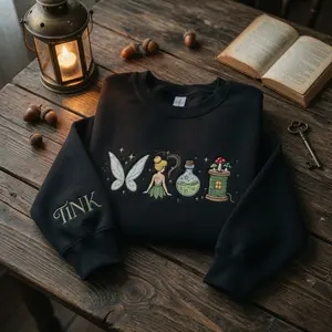 Vintage Magic Faries Crewneck Embroidered Sweatshirt, Princess Book Shop Shirt, magic Shirt
