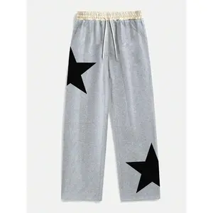 Men's Star Print Drawstring Waist Sweatpants, Casual Comfy Pocket Trousers for Daily Wear, Fashion Men's Bottoms for All Seasons
