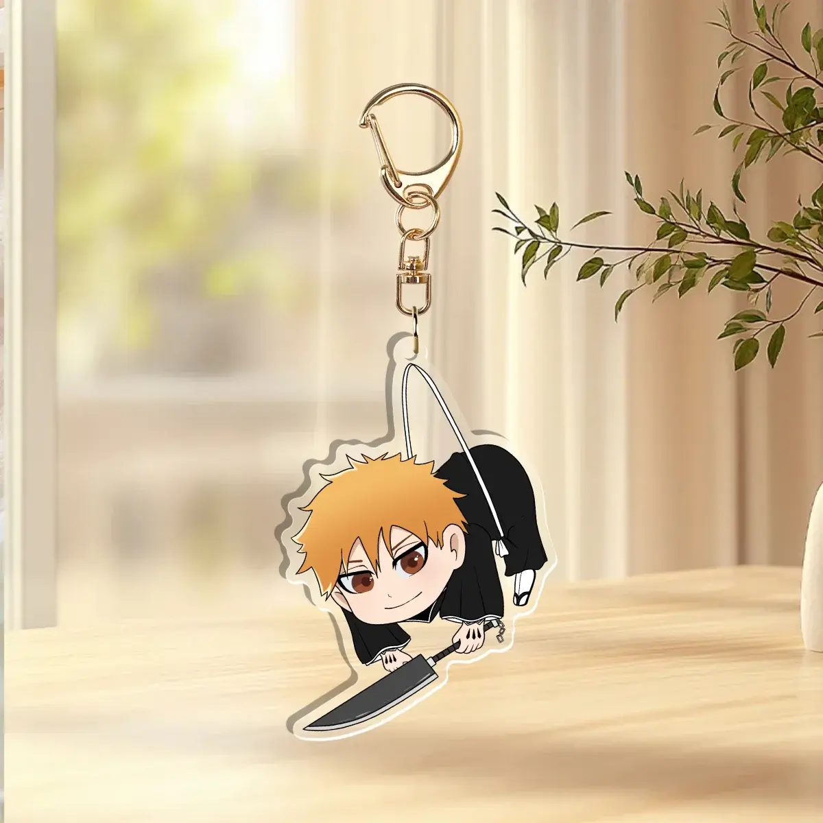 Bleach Inspired Ichigo Double Sided Acrylic Keychain, Star, Heart