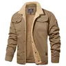 MAGCOMSEN Men's Fitted Trucker Jacket - Sherpa-Lined, Soft Cotton Fleece, Windproof, Button-Front, Long-Sleeve, Multi-Pocket Collared Cargo Coat for Hiking, Casual Outdoor Menswear Tops (Khaki Beige),sohochic