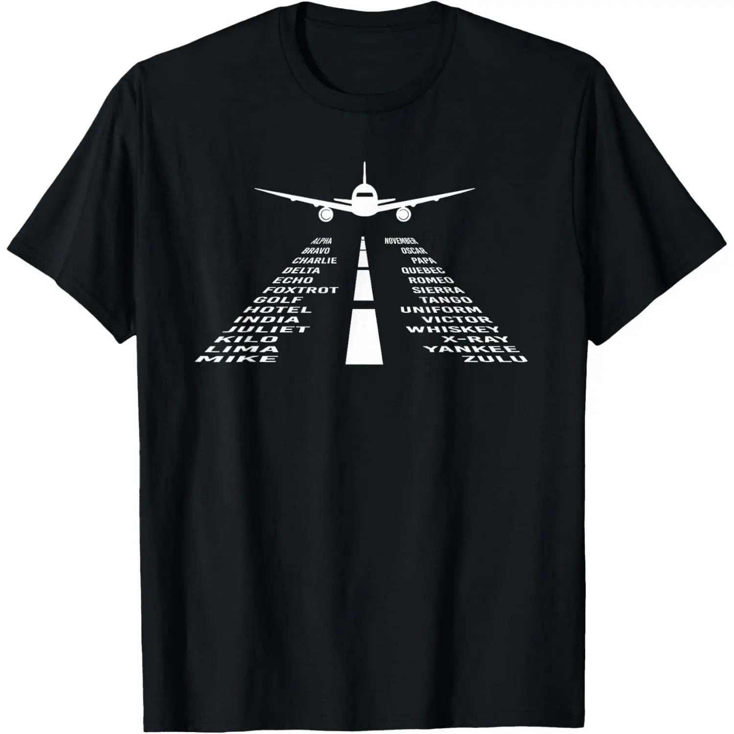 Unisex 100% Cotton Casual Pilot Phonetic Alphabet Graphic Print T-Shirt, Menswear Shortsleeve Round Neck Sports Top, Breathable Multi-Size Outdoor Activewear
