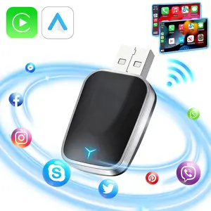 2026 Wireless CarPlay Adapter for iPhone/Android, Plug and Play, Fast Connection No Latency, 2-in-1 Wireless Adapter Electronic Charger, Bluetooth Car Adapter, Smart Car Charger, Car Accessories