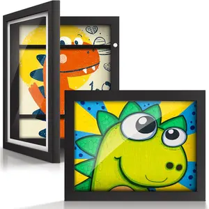 2-Pack 9x12  Art Frames,Front Opening  Artwork Frames Changeable  Artwork Picture Display, Storage Frame for Wall,Holds 50 count Drawings,Craft,Art Project,Schoolwork.