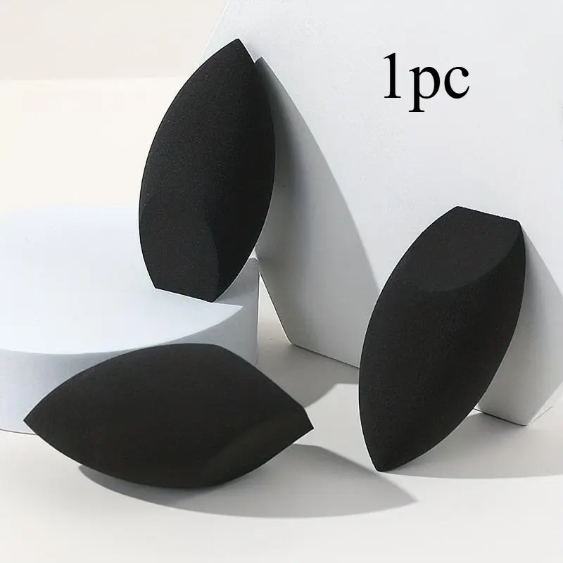 1pc Premium Latex-Free Beauty Sponge for Makeup Application - Black Egg Shaped Blender for Blending, Stippling, Highlighting, and Contouring