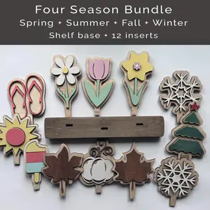 All Season shelf decor,  Interchangeable shelf sitter table decor