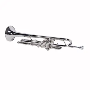 Silver Nickel-Plated Bb Trumpet Complete Kit with Case and Gloves, Beginner-Friendly, Clear Bright Tone, Musical Gift for Festivals or Birthdays