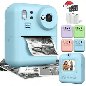 Teen Digital Camera with Instant Print Photos, 48mp HD Video, Flashlight, Music Game, Selfie Mode, USB Charging, Ideal Gift, Equipped with 3 Rolls of Photo Printing Paper