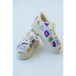 Chinese Laundry: Rambling Crochet Sneaker in Pink Multi