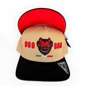 Kamel 000666 Hat with Red Devil Face Design and Premium Quality Headwear 804 Label