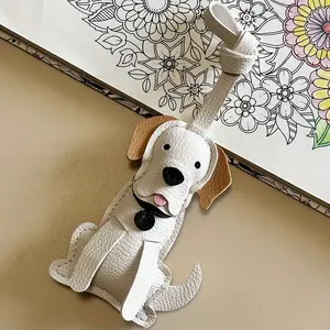 Cute Dog Keychain, PU Leather Material, Elegant Design, Perfect for Bag Accessories, Car Key Ring, Ideal Gift for Women