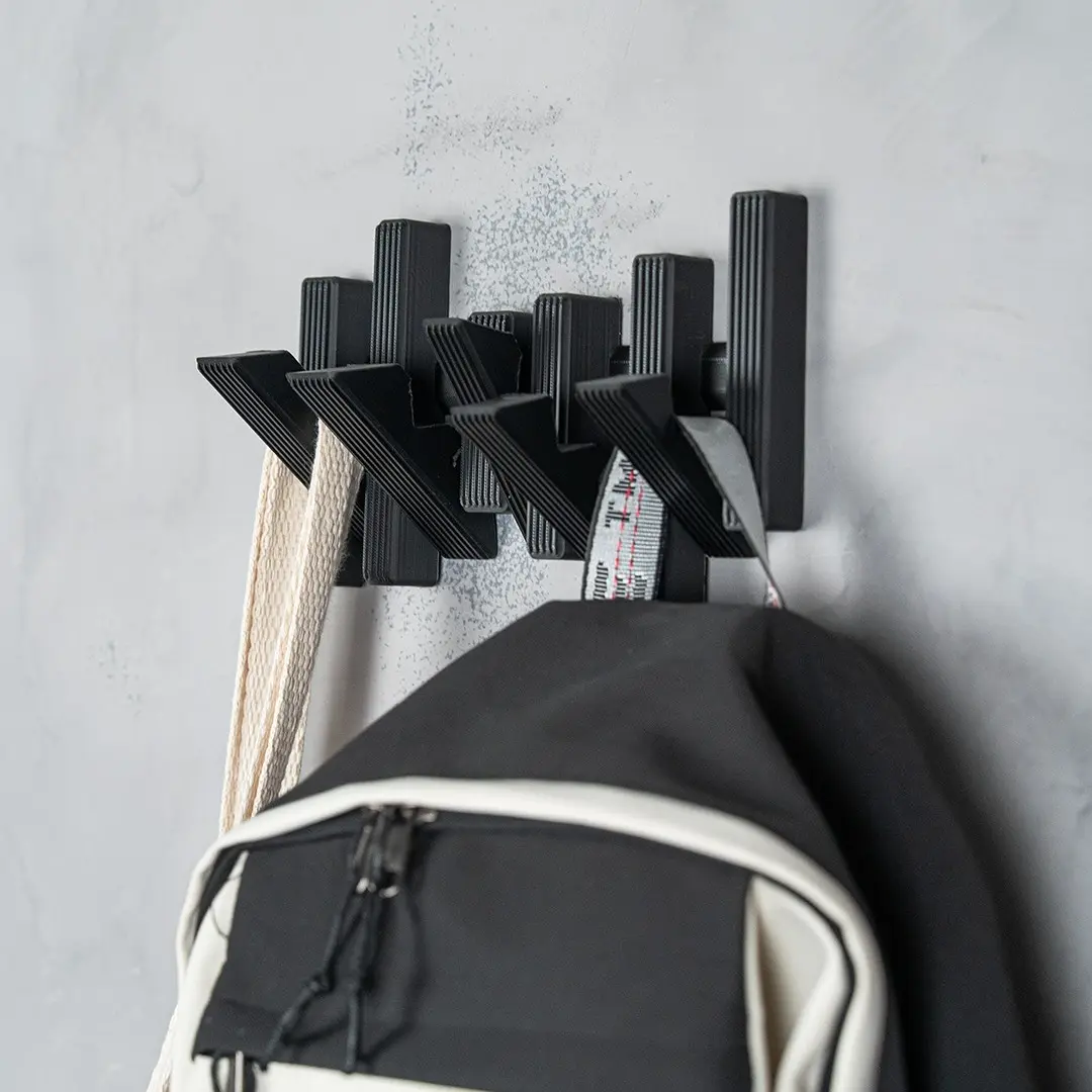 Modern Grid Wall Hooks - Entryway Organizer for Keys, Leashes and Bags