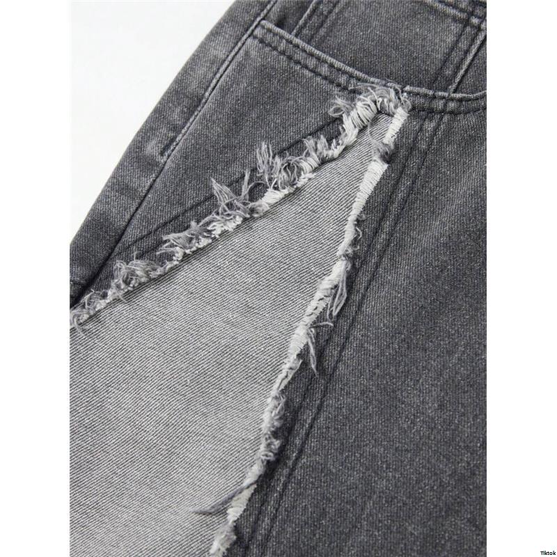 PointedStarFrayedPocketCasualLooseFitDenimShortsJorts - ROMWEMENStreetLifeMen sFive