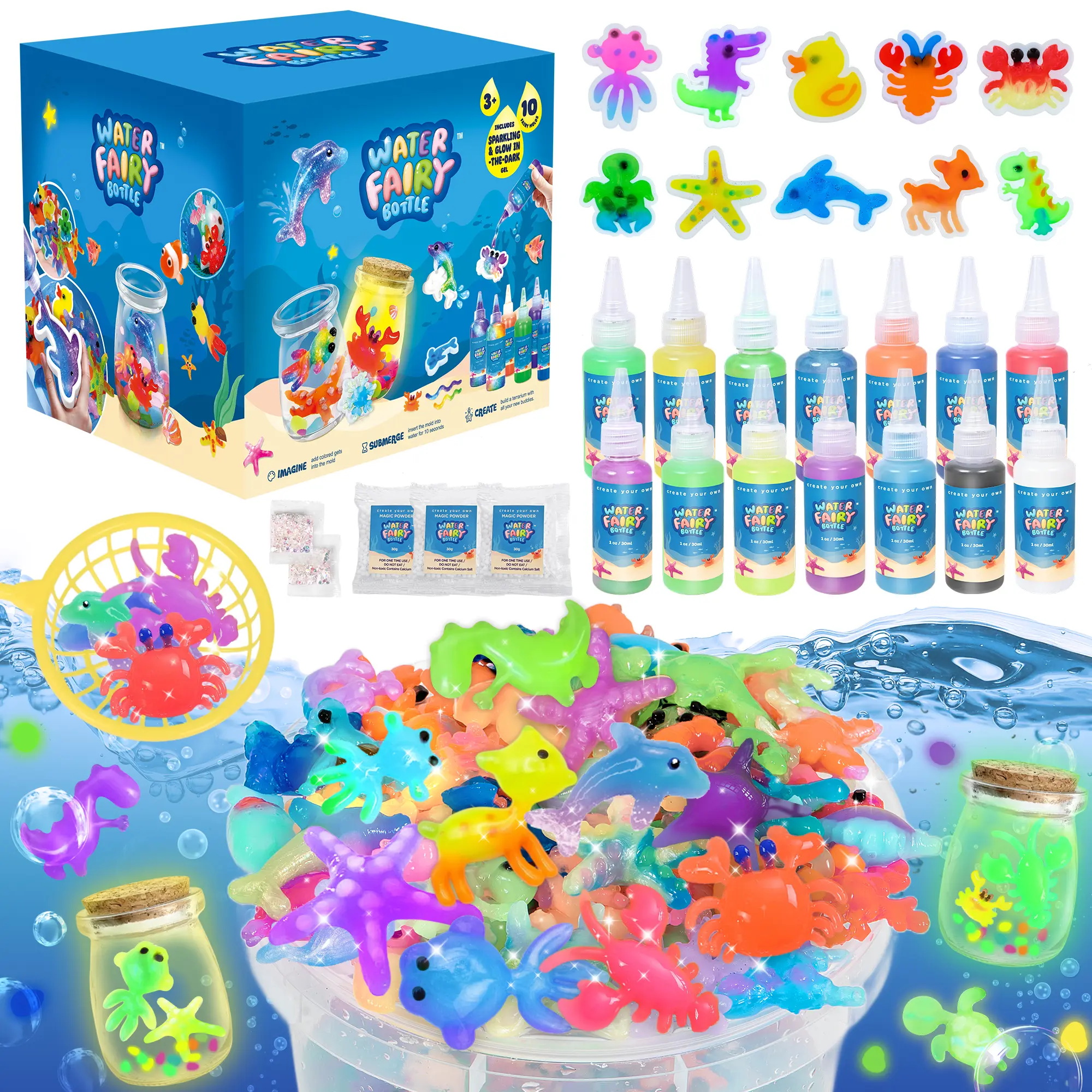 JOYSPOT Classic Magic Water Elf Toy，Magic Gels, Molds Suitable for Imaginative Play, Birthdaygifts, Party Favors, Non-toxic safe and Family-Friendly DIYSTEM Projects to Creat Water Pets for Kids sohochic