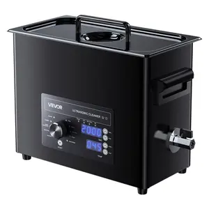 6L Ultrasonic Cleaner, Professional Ultrasonic Cleaner Machine with Knob Control, Stainless Steel Cleaning Machine with Basket and Cleaning Ball, for Watches, Razors, Jewelry, Coins and More