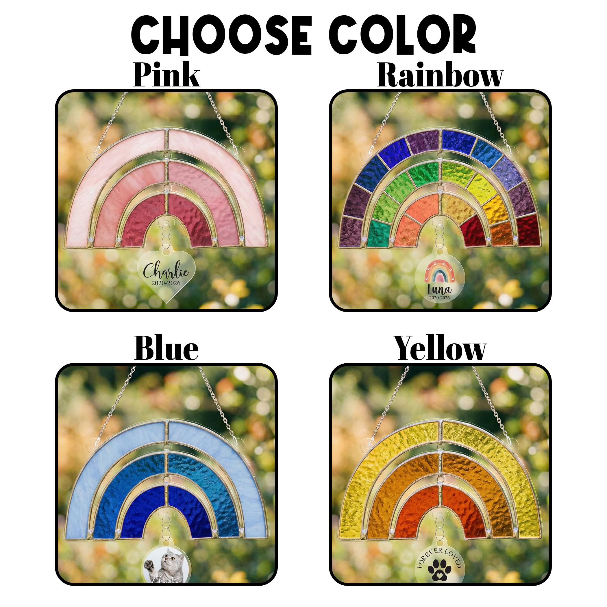 Personalized Rainbow Bridge Stained Glass SunCatcher, Custom Photo Pet Loss Gift, Pet Memorial Ornament, Dog Mom Gift, Pet Grave Markers, Pet Memorial Gift Box Personalized Rainbow Bridge Stained Glass SunCatcher, Custom Photo Pet Loss Gift, Pet Memorial Ornament, Dog Mom Gift, Pet Grave Markers, Pet Memorial Gift Box
