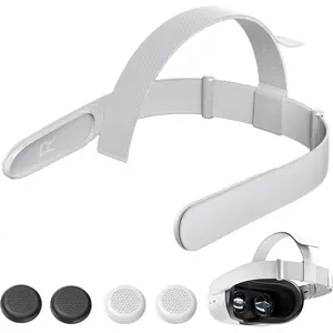 Head Strap for Oculus Quest 2 Headset, Original Replacement Meta Quest 2 Head Strap with 4 Controller Thumb Grip Caps, Quest 2 Head Strap