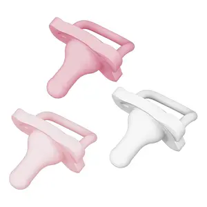Silicone Baby Pacifier, Contoured One-Piece Design, Light Pink/Pink/White, 0-6m, BPA-Free, 3-Pack