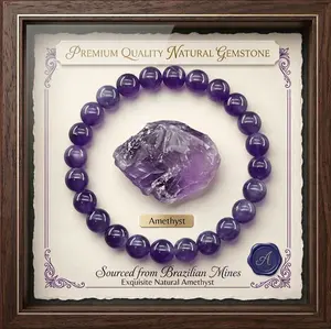 Handmade Natural Gemstone Stretch Elastic Bracelet Healing Crystal Round Stone Beads Jewelry Gifts for Women Men