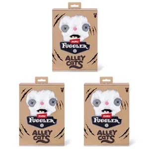Set of 3 Zuru Fuggler Alley Cats Cheezee Plush Toy 9 Inch Funny Ugly Monster