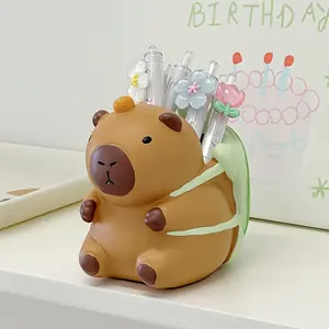 Cute Turtle Backpack Pen Holder Storage Box, Expressive Eyes Design, Suitable for Students Office Home Decor, Holds Pens Pencils Markers