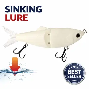 Slow Sink Gliding Glass Trout Bionic Lure Artificial Fishing Lure 6.46 Inches/2.15 Oz, Stable Casting for Bass, Dogfish, Muskie, Anti-Hang Bottom Fishing Lure