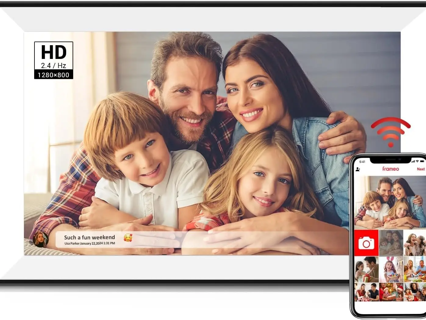 Digital Picture Frame 10.1 Inch Smart WiFi Digital Photo Frame, IPS Touch Screen, 32GB, Electronic Slideshow, Load from Phone App, Auto-Rotate, for Grandparents & Mothers Day