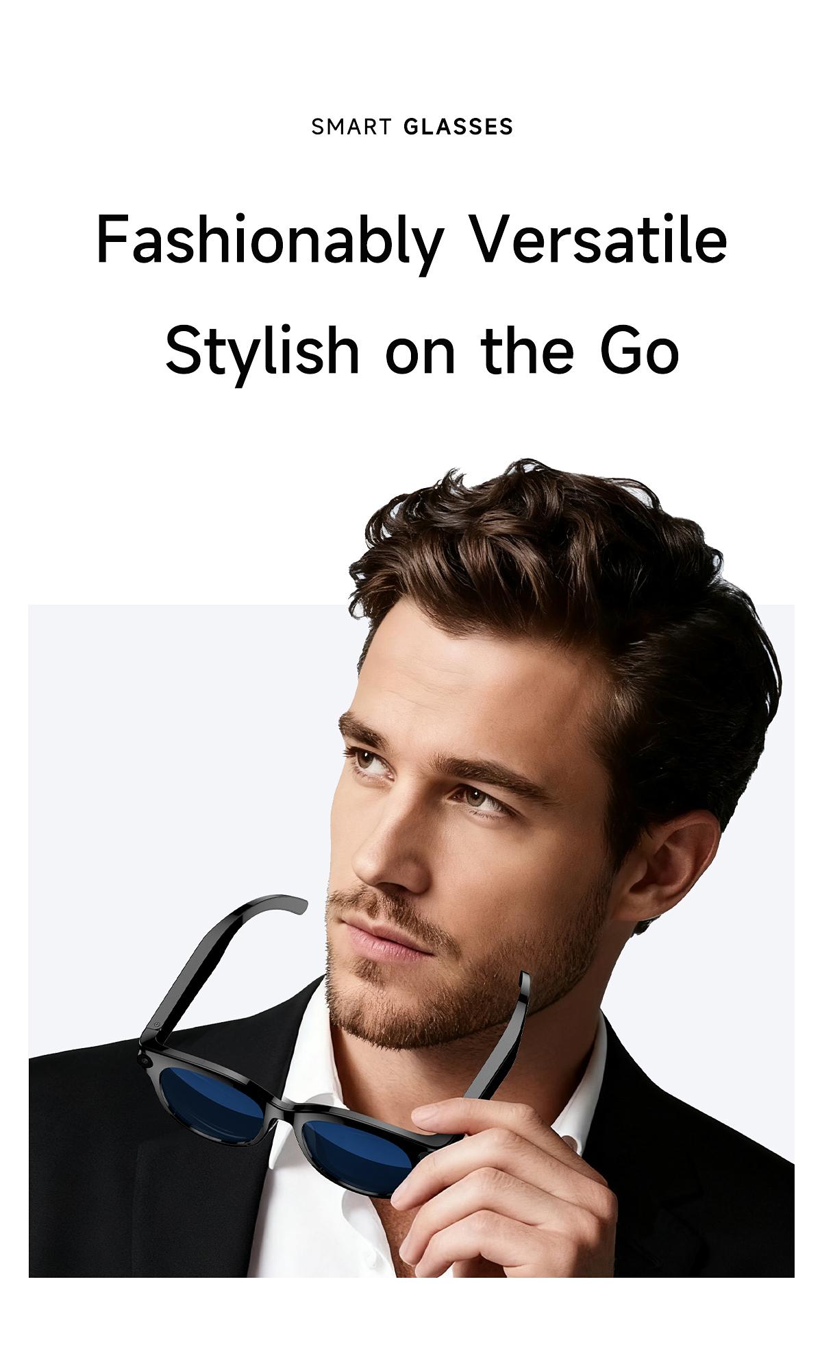 SENBONO AI Smart Glasses HD Video Recording Built-in Speaker Microphone Wireless Calling and Music Playback Suitable for both men and women Voice Assistant AI Translation The Essential Smart Glasses for the Outdoors